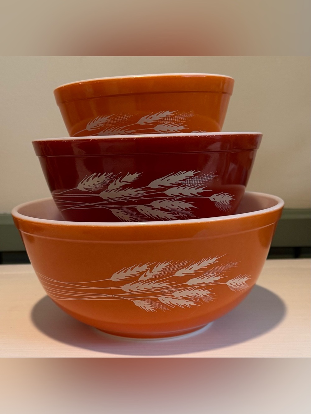 Vintage Pyrex Autumn Harvest 3pc Mixing Bowl Set